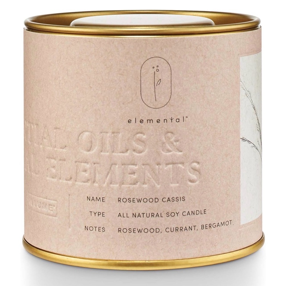 Elemental Rosewood Cassis Natural Soy Candle - Picture 2 of 2
